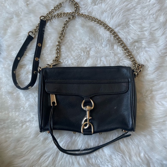 Rebecca Minkoff Handbags - Rebecca Minkoff Black Crossbody Bag with Gold Accents